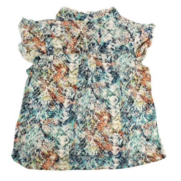 Womans Babydoll Top Multi Colored Light Weight Ruffles Summer Size PM JH968 - Picture 2 of 3